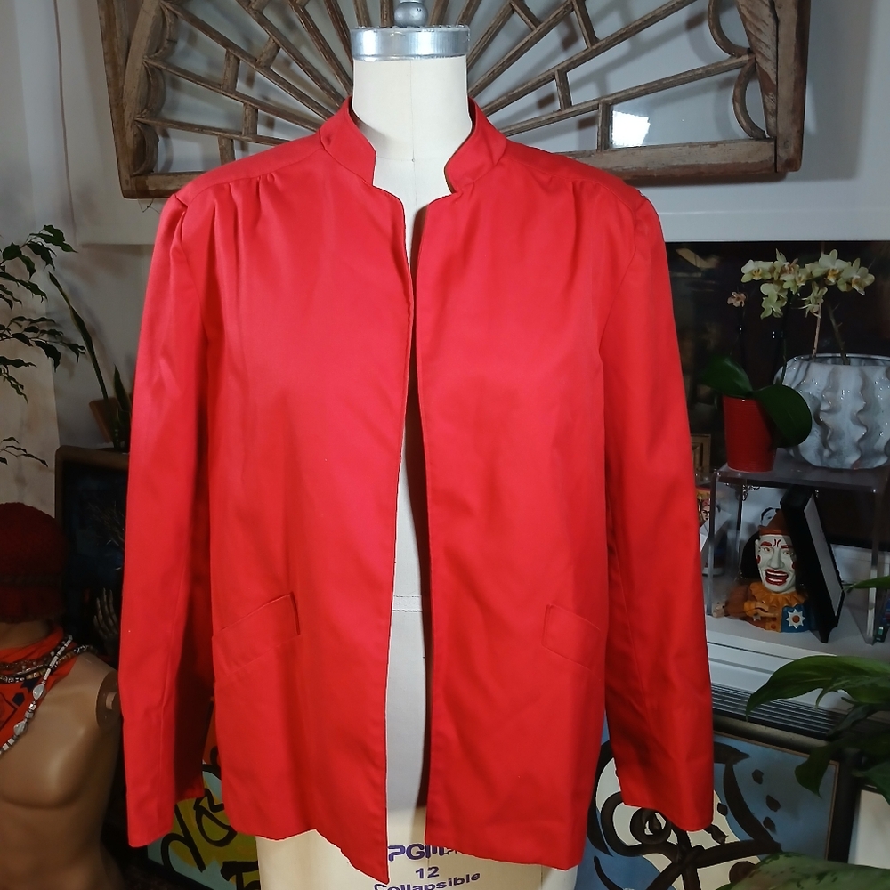 Vintage Celeste Sport Red Open Front Jacket